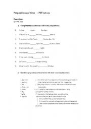 English worksheet: Prepositions of time - with answers - FOR ADULTS