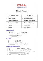 English worksheet: Simple Present