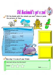 English worksheet: animals