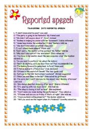 English Worksheet: Reported Speech