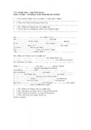 English worksheet: SONG: Last Kiss