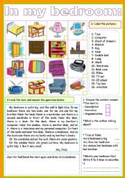 English Worksheet: IN MY BEDROOM