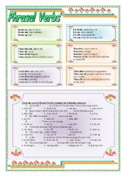 English Worksheet: Phrasal verbs