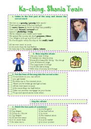 English Worksheet: Song! Ka-ching (Shania Twain)