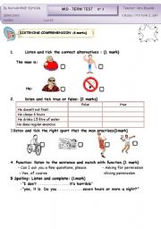 English Worksheet: MID- TERM TEST 3