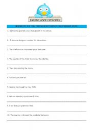 English Worksheet: Passive Voice Exercises