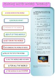 English Worksheet: IDIOMS WITH THE WORD 