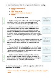 English Worksheet: writing an article