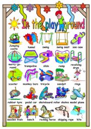 English Worksheet: IN THE PLAYGROUND - PICTIONARY