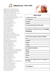 English Worksheet: Falling for you