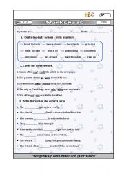 English Worksheet: daily routine