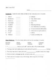 English Worksheet: Test on the young adult novel 