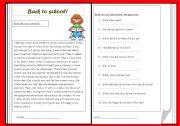 English Worksheet: Back to school