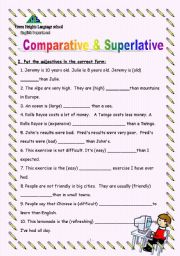English Worksheet: comparative &superlative 