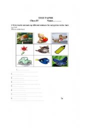 English Worksheet: Initial test