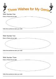 English Worksheet: Wish for my Genie
