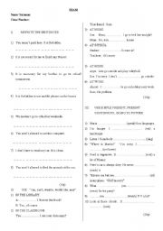 English Worksheet: EXAM or WORKSHEET