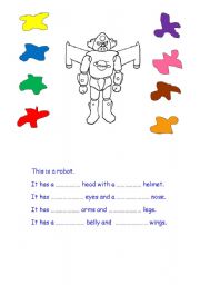 English Worksheet: This is a robot - colours