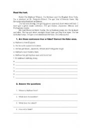 English Worksheet: 5th grade test