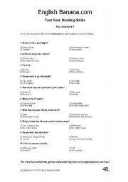 English Worksheet: reading plan