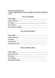 English Worksheet: Verb tenses