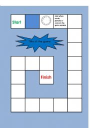 English worksheet: board game template