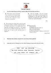 English Worksheet: teenage pregnancy