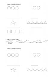 English worksheet: number1-5