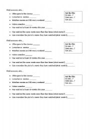English Worksheet: Find Someone Who...