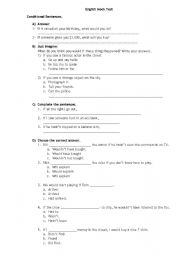 English Worksheet: Conditional Sentences Test