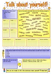 English Worksheet: Present Simple - Get ready to talk about yourself