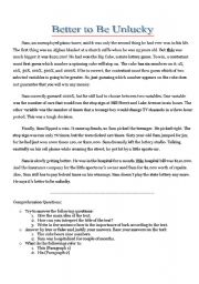 English Worksheet: reading