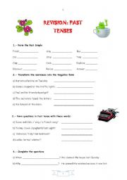 English Worksheet: REVISION: Past tenses