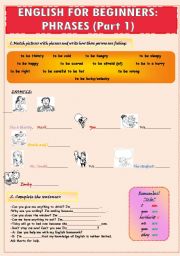 English Worksheet: ENGLISH FOR BEGINNERS (PART 1)