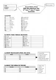 English Worksheet: 2nd term 7th grade 2nd exam paper