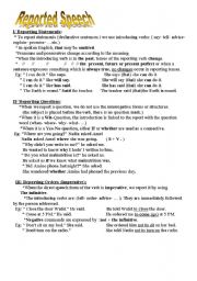 English Worksheet: Reported Speech