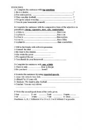 English Worksheet: MIXED EXERCISES