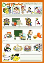 English Worksheet: DAILY ROUTINES (4)