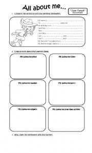 English Worksheet: All about me