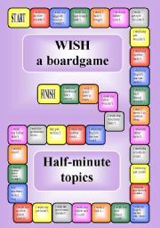 English Worksheet: Wish - a boardgame (editable)