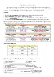 English Worksheet: comparative and superlative