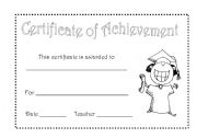 English Worksheet: Certificate of Achievement