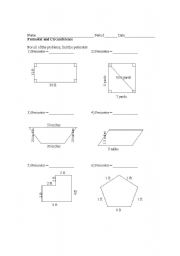 English Worksheet: Perimeter