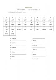 English worksheet: The alphabet