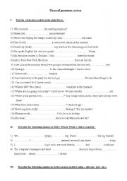 English Worksheet: General grammar review