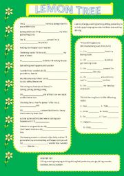 English Worksheet: Lemon tree song 