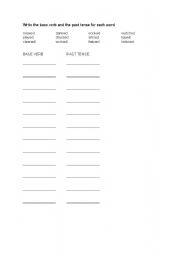 English worksheet: Matching verbs with past tense ed word