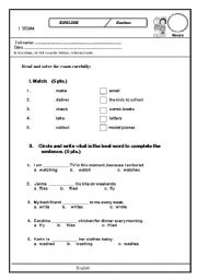 English Worksheet: present simple present continous past simple review