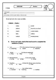 English worksheet: present simple present continous past simple review