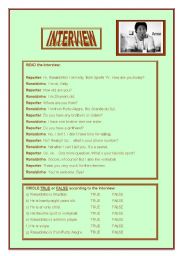 English Worksheet: Interview